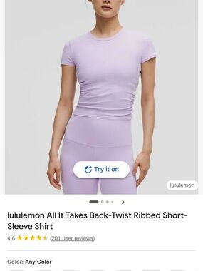 lululemon athletica Ribbed Short-Sleeve Tee in Lavender